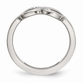 Stainless Steel Infinity CZ Ring with Polished Finish Elegant and Timeless